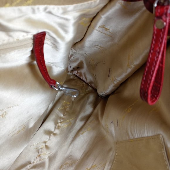 Michael Rome Designs Red Croco Embossed Handbag - Picture 7 of 12